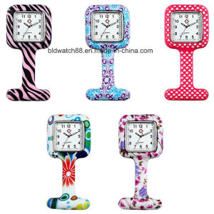 Printing Cover Unisex Nurses Lapel Silicone Watch